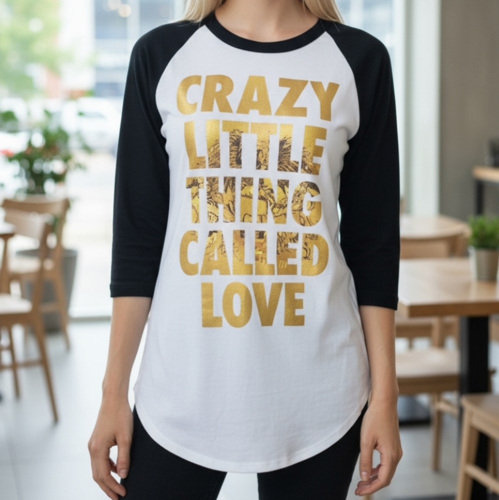 Queen Crazy Little Thing Called Love Raglan Varsity T-Shirt Unisex S